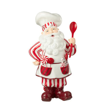 Statuina Babbo Natale Chef h 47 cm Colore Rosso e Bianco - The Christmas Show