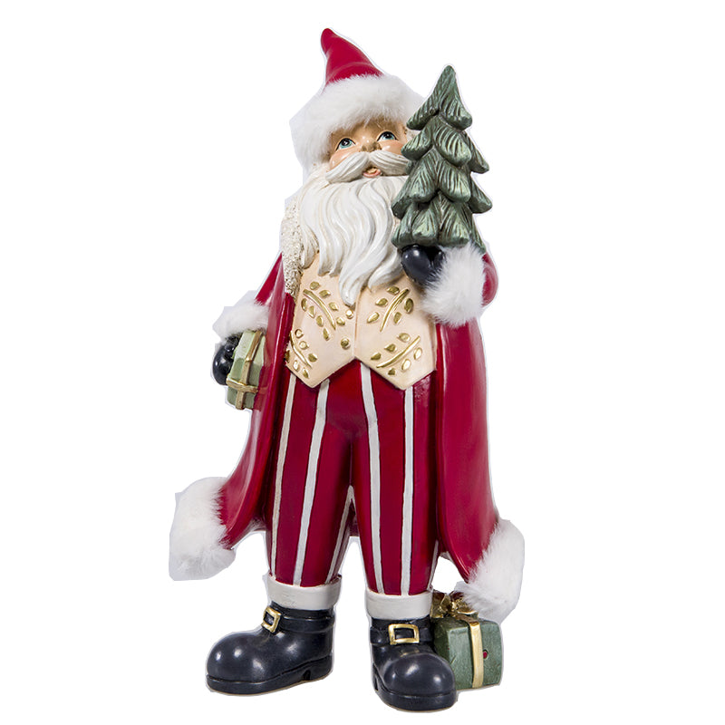 Statuetta Natalizia Decorativa Santa Claus con Pelliccia h 32 cm - Viron.it