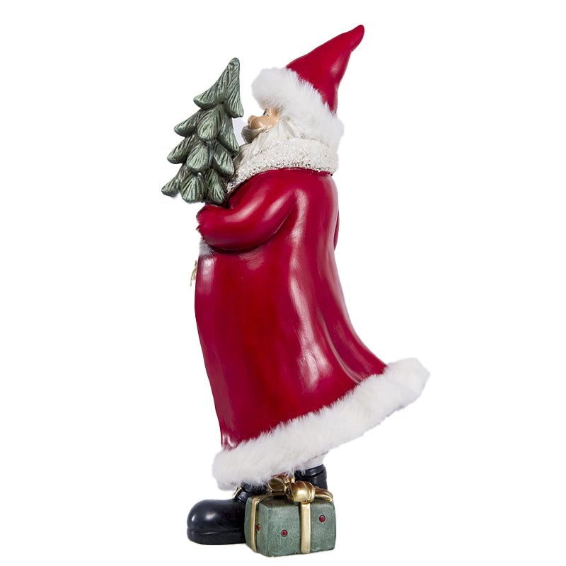 Statuetta Natalizia Decorativa Santa Claus con Pelliccia h 32 cm - Viron.it