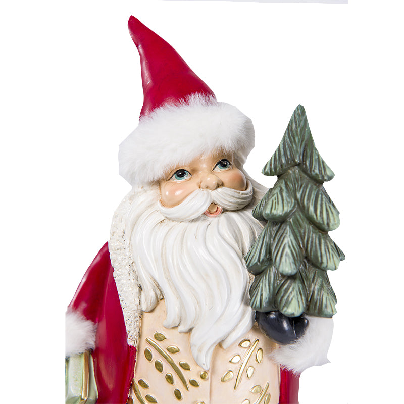 Statuetta Natalizia Decorativa Santa Claus con Pelliccia h 32 cm - Viron.it