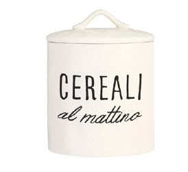 Barattolo Cereali Ceramica Ermetico 16 cm “Cereali al Mattino” Simple Day