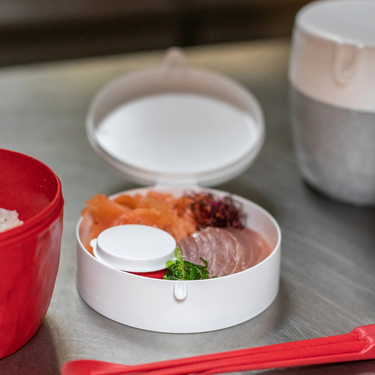 Set Portapranzo 2 Contenitori 1 Porta Condimenti Colore Corallo - BENTOBOX M Koziol