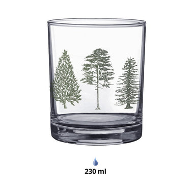 Set di 6 Bicchieri Acqua in Vetro Trasparente 230 ml - Green Forest