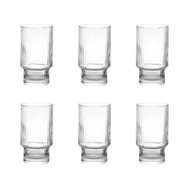 Set 6 Bicchieri Alti Acqua Impilabili in Vetro Trasparente 45 cl Bliss – H&H
