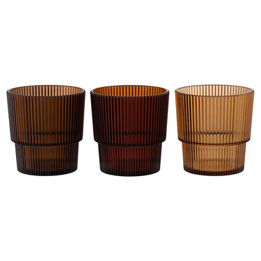 Set 6 Bicchieri Acqua Impilabili Colore Marrone 300 ml Shade of Chocolate - Villa D'Este