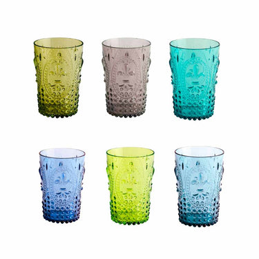Set 6 Bicchieri Infrangibili 45cl Colore Verde Assortiti Magic