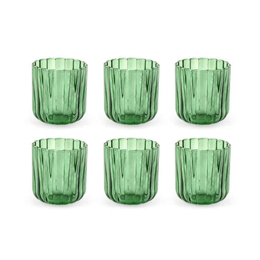 Set 6 Bicchieri Acqua in Vetro Colore Verde 34 cl Margaret – H&H