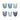 Set 6 Bicchieri Acqua in Vetro Blu Decorato Syrah Ocean – Villa D’Este