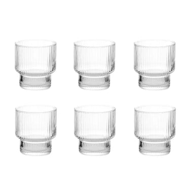 Set 6 Bicchieri Acqua Impilabili in Vetro Trasparente 32 cl Bliss – H&H