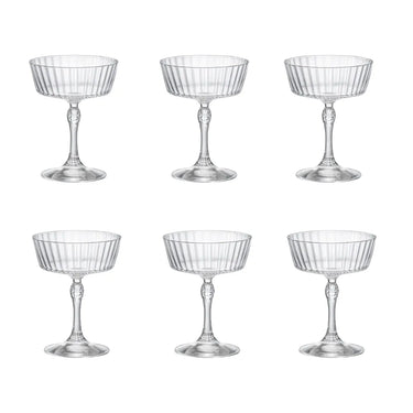 Coppe Champagne in Vetro  6 Pezzi Fizz America '20s – Rocco Bormioli