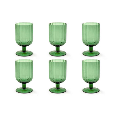 Calici Acqua 6 Pezzi in Vetro Colore Verde 33 cl Margaret – H&H