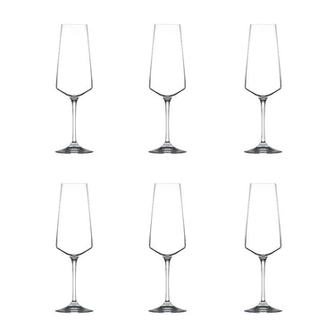 Flute Champagne 6 Bicchieri in Cristallo Resistente Aria - RCR
