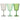 Set 6 Calici da Vino Colore Verde 400 ml Shade of Green - Villa D'Este