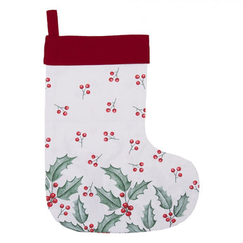 Calza di Natale da Appendere in Cotone Stile Classico - Holly