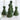 Portacandela Candelabro ad Albero 1 Fuoco in Porcellana colore Verde h 10.5 cm