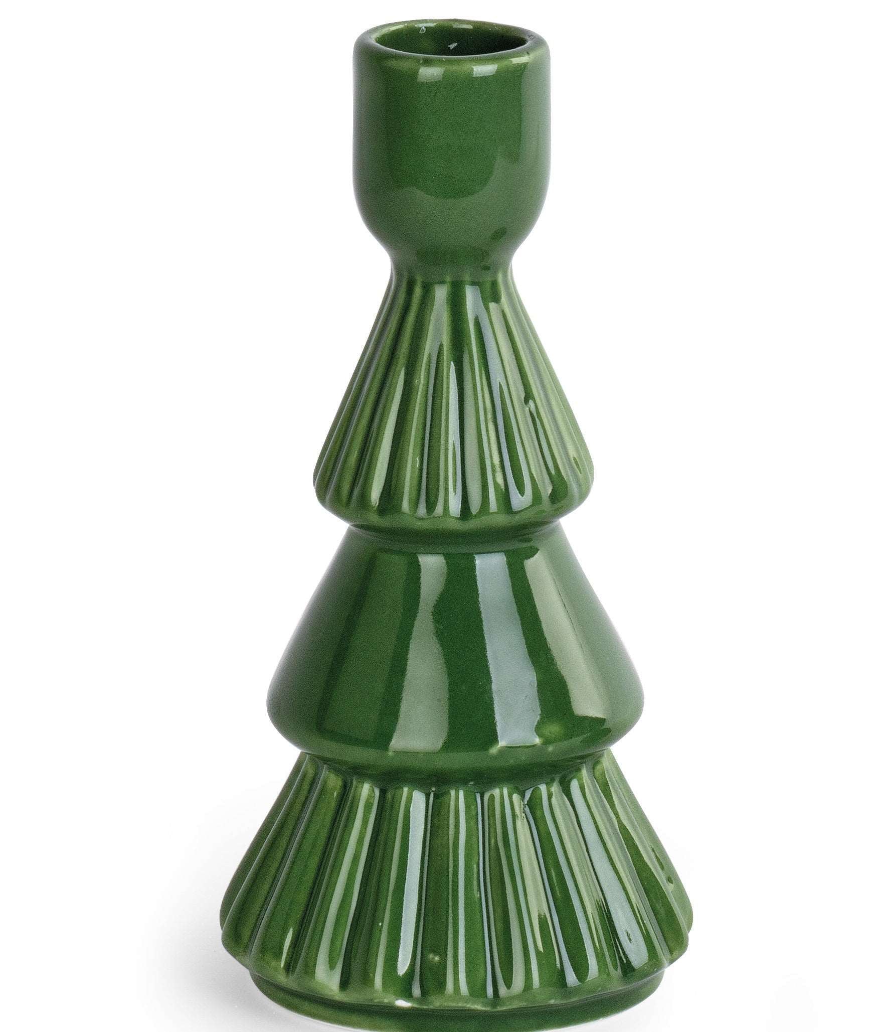 Portacandela Candelabro ad Albero 1 Fuoco in Porcellana colore Verde h 15 cm - Viron.it