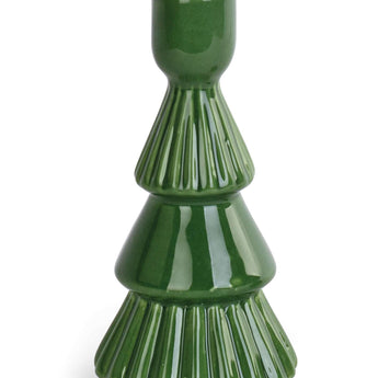 Portacandela Candelabro ad Albero 1 Fuoco in Porcellana colore Verde h 15 cm - Viron.it