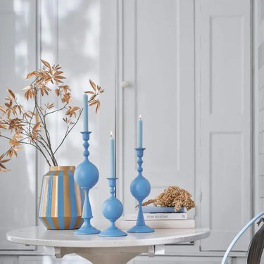 Candelabro per Candela Stelo in Alluminio Celeste h 24 cm Dot Delight - Pip Studio