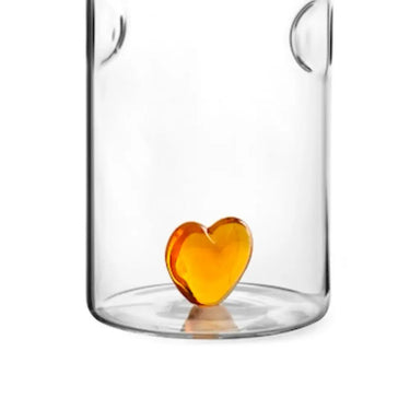 Caraffa in Vetro con Cuore Ambra 1,4 lt Miniature – H&H