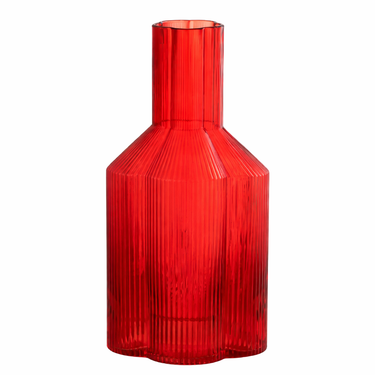 Caraffa in Vetro Rosso per Acqua e Bevande h 27 cm