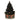 Albero di Natale decorativo con carillon, stella dorata e base rossa e verde