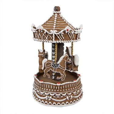 Giostra di Natale decorativa effetto gingerbread con dettagli in glassa bianca