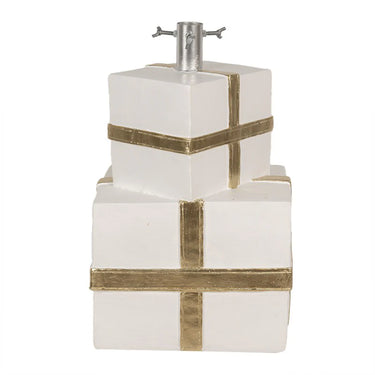 Base Albero Natale Pacchi Regalo Colore Bianco e Oro