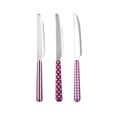 Set 6 Coltelli in Acciaio Fantasia Colore Viola – Provence Posateria