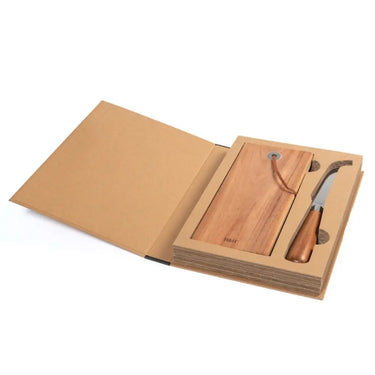 Tagliere in Legno di Acacia 22 cm con Coltello Confezione Taste Collection - H&H