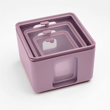 Contenitori per Alimenti 3 Scatole Colore Malva Peek Box Quadro - Blim