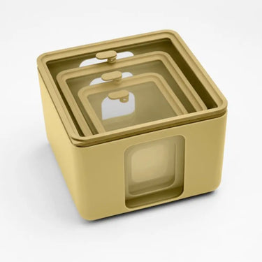 Contenitori per Alimenti 3 Scatole Colore Giallo Peek Box Quadro - Blim