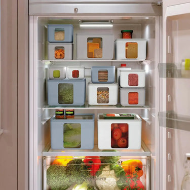 Contenitori per Alimenti 3 Scatole Colore Celeste Chiaro Peek Box Quadro - Blim