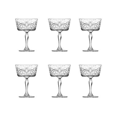Set 6 Coppe da Champagne in Vetro Sonoro Tattoo 27 cl – RCR