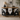 Credenza vintage stile Volkswagen bianca e nera con piano in legno
