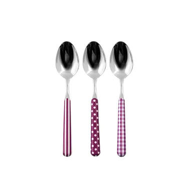Set 6 Cucchiaini da Caffè in Acciaio Fantasia Colore Viola – Provence Posateria