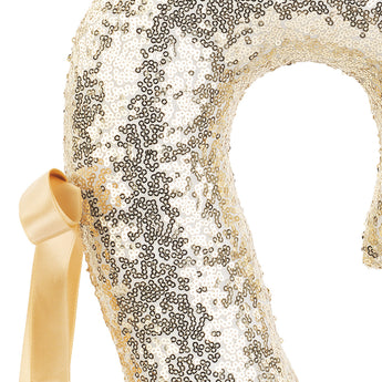 Decorazione Natalizia Candy Cane con Paillettes Colore Oro h 42 cm