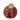 Decorazione Sfera Natalizia da Appoggio in Velluto Rosso e Oro h 35 cm