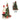 Babbo Natale con albero verde e luci LED, decorazione natalizia in poliresina