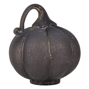 Zucca Decorativa Autunnale in Vetro Colore Grigio Metallizzato Ø 15 cm