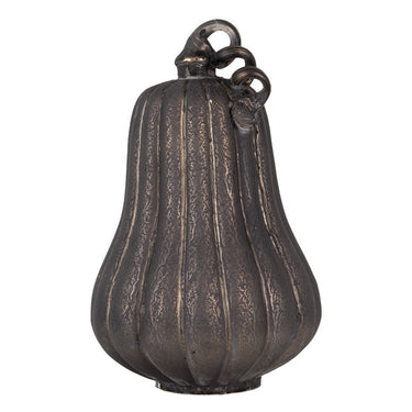 Decorazione Zucca Autunno in Vetro Colore Grigio Metallizzato h 27 cm
