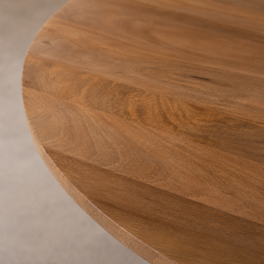 Tavolo Rotondo Design In Legno Acacia con Piano 6 cm