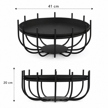 Fire pit outdoor in acciaio nero ideale per terrazza e area relax esterna