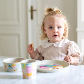 Set Pappa Bambino con Piatto Ciotola e Bicchiere Colore Sabbia - Peppa Pig Koziol