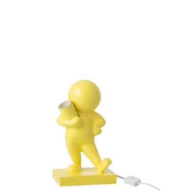 lampada moderna da arredo con figura stilizzata e luce a vista stile pop