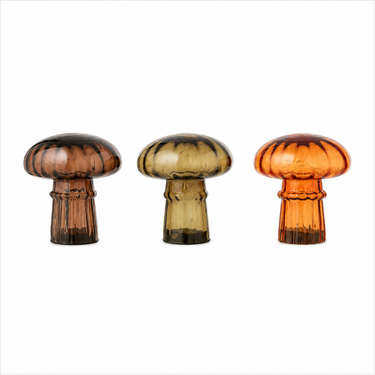 Set di funghi luminosi decorativi in vetro dal design moderno