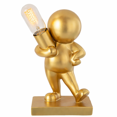 Lampada da Tavolo Design Oro in Resina con Attacco E27 H 35 cm