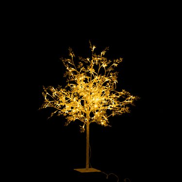 Albero Decorativo LED Argento con Foglie Luminose 100 cm