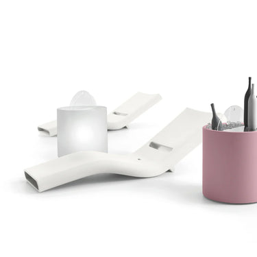 Lettino Prendisole per Esterno in Polietilene 185 cm Colore Bianco Esse - Lyxo