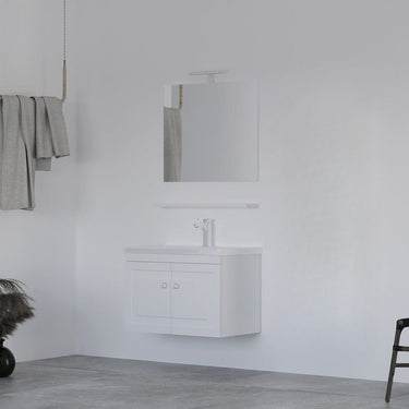Mobile Bagno Sospeso 65 cm Colore Bianco con Lavabo e Specchio – Stare