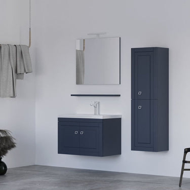 Mobile Bagno Sospeso 65 cm in Colore Iceland Blue Effetto Legno con Lavabo e Specchio - Stare